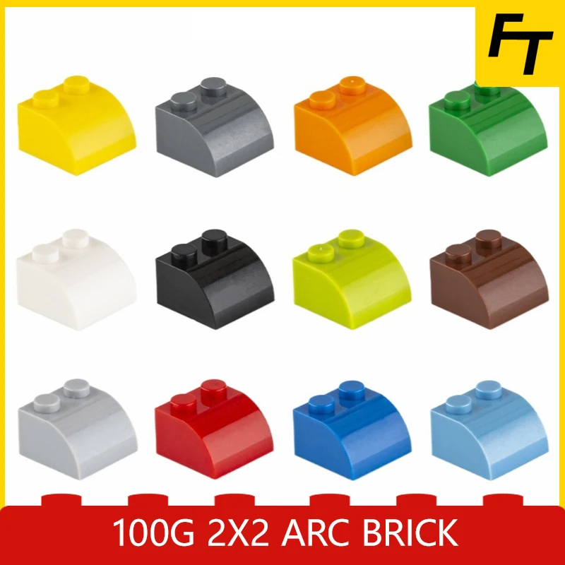 

100g Small Particle Arc Brick Slope Brick 2x2 DIY Building Blocks Compatible with Creative Gift MOC Blocks Castle Toys