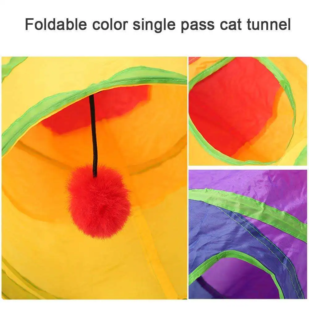 Забавный туннель для животных кошек складной с 2 отверстиями игрушка котят