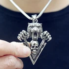 Ожерелье мужское из нержавеющей стали, в стиле панк, тигровый зуб, череп