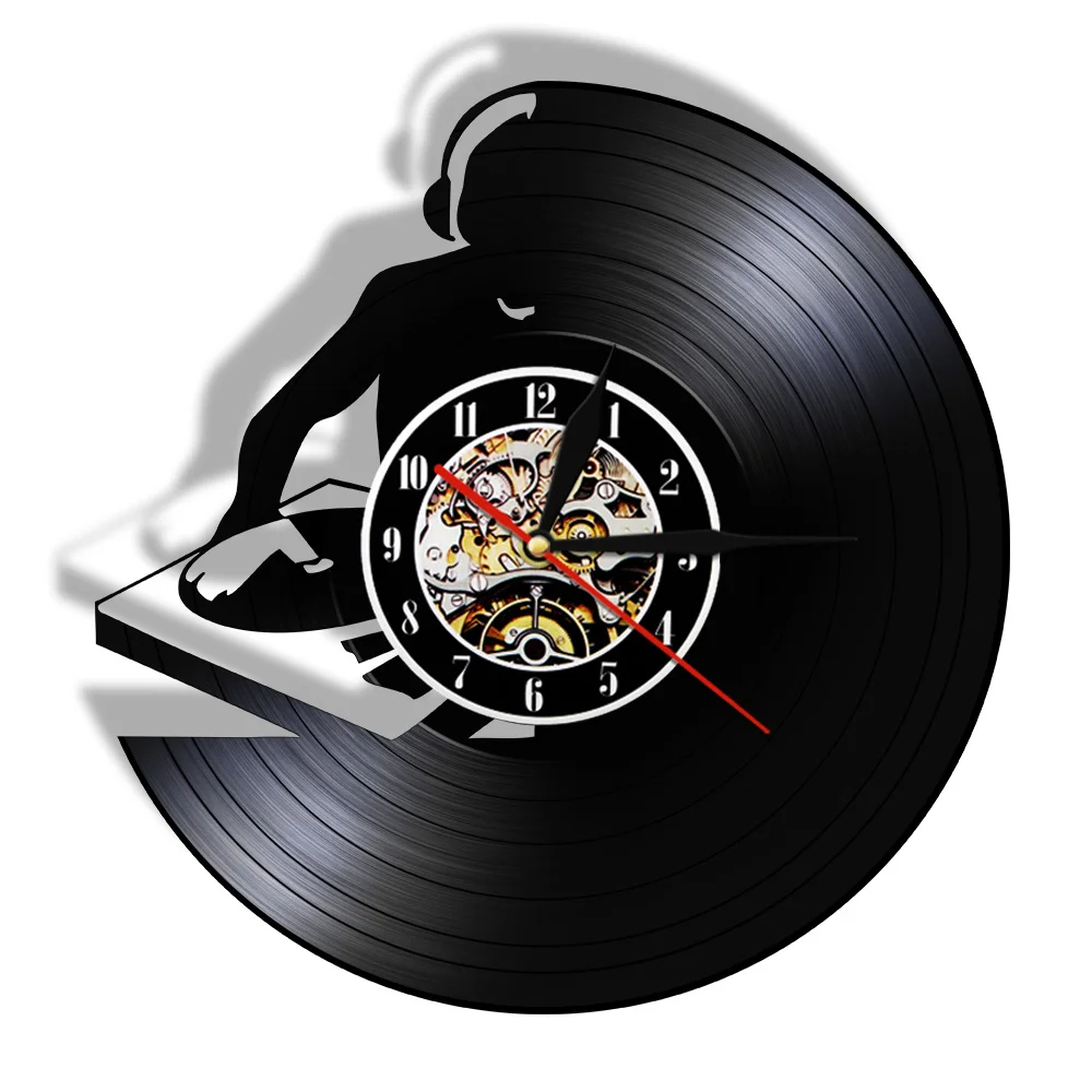 Виниловые настенные часы DJ Man для домашнего декора музыкальная запись|Настенные