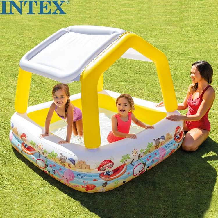 INTEX Children's shade inflatable paddling pool family swimming pool ocean ball pool sand pool 57470 original authentic