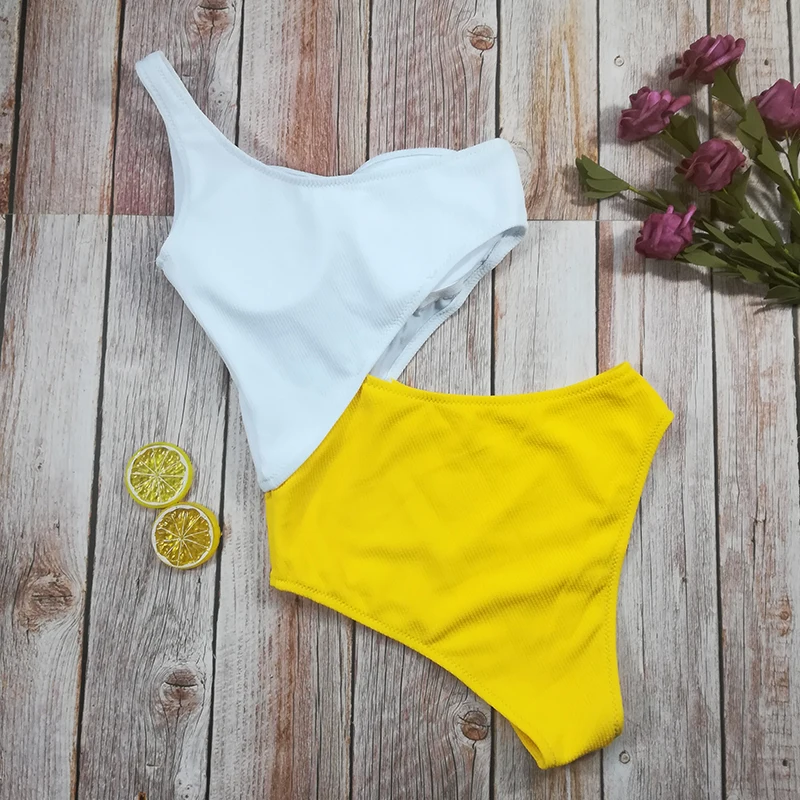 Сексуальный цельный купальник женский Женский однотонный сшитый стринги