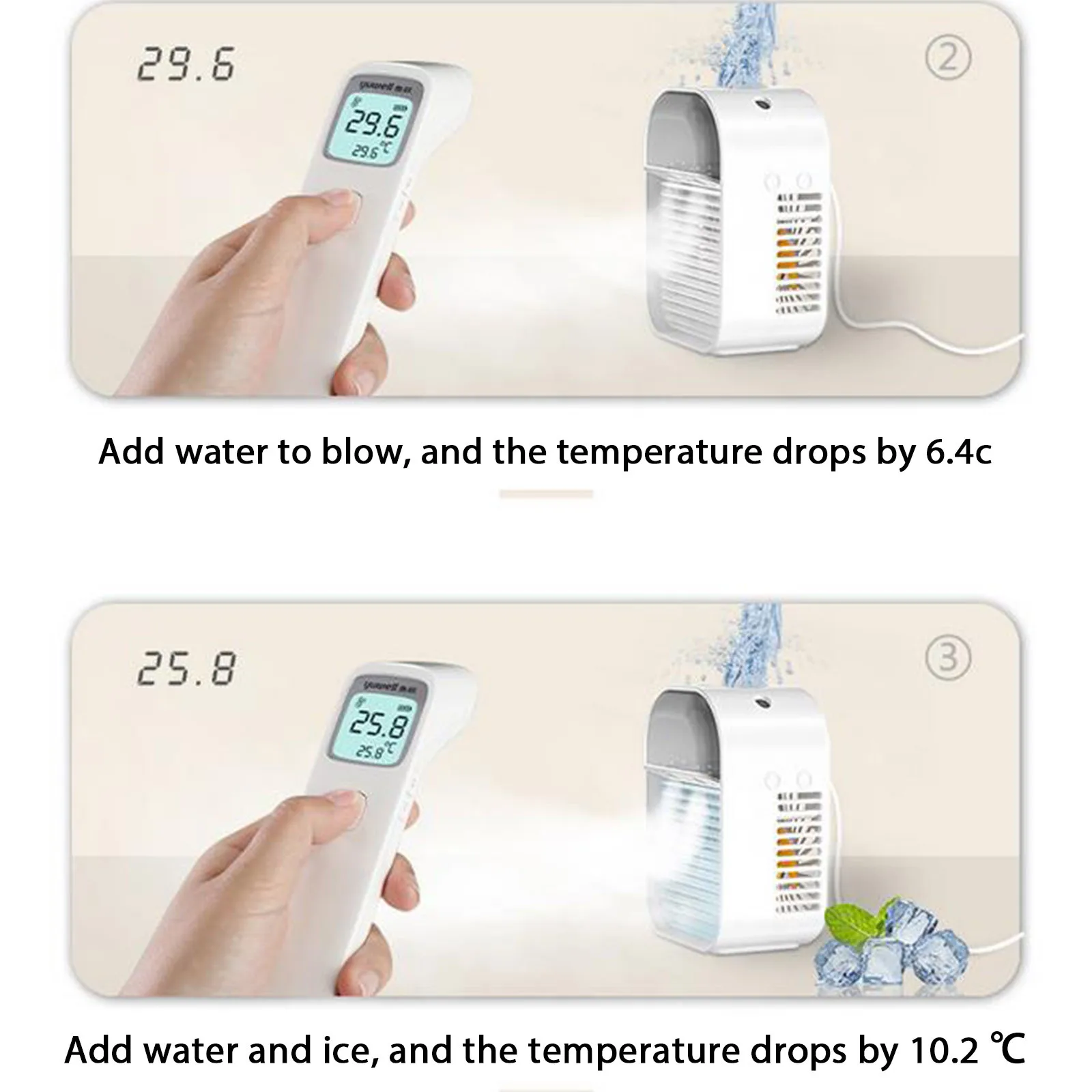 

Mini Air Conditioner Air Cooler Fan 7 Colors Light USB Portable Air Conditioner 3 Gear Personal Space Air Cooling Fan