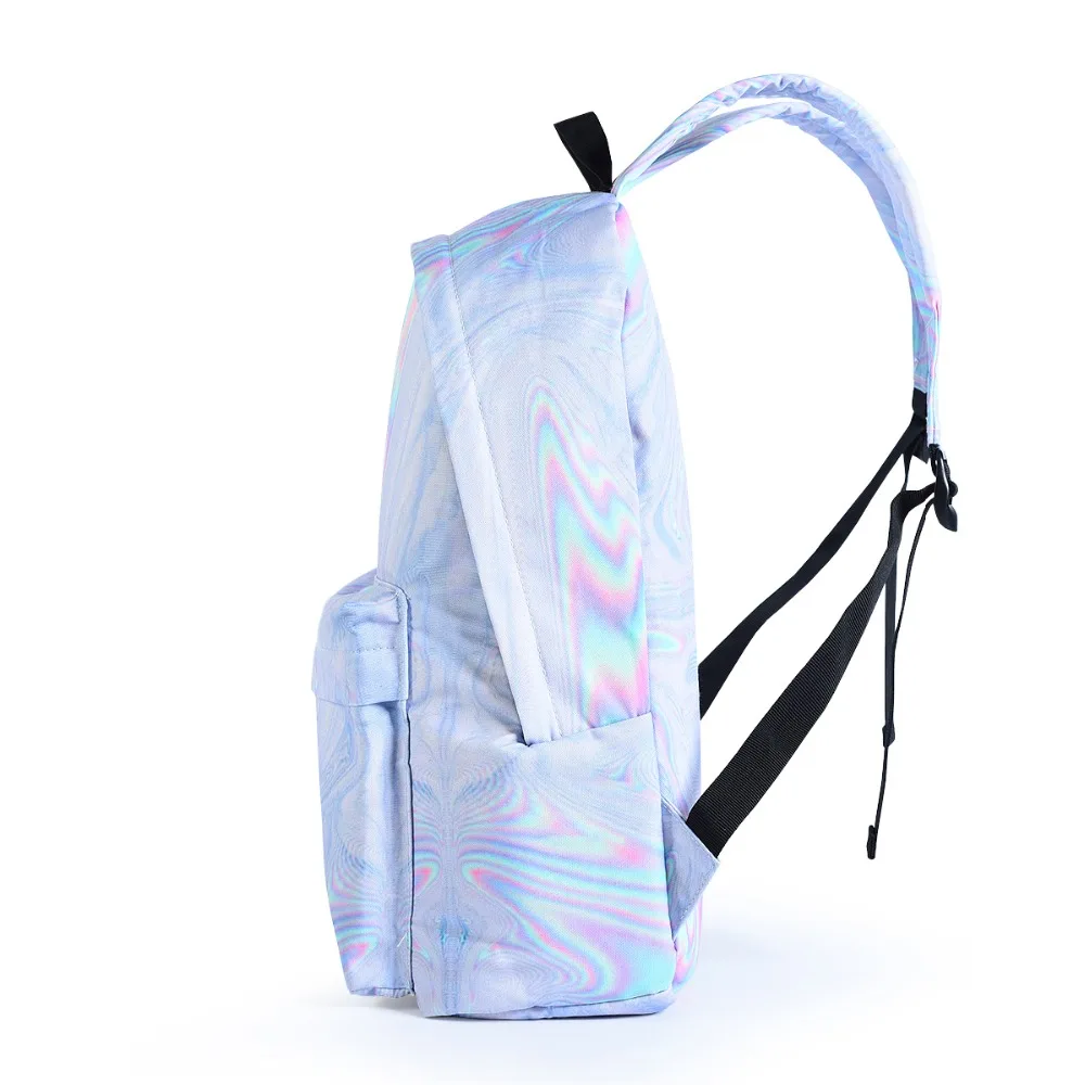 Голографическая рюкзак Для женщин Повседневное для путешествий Bagpack серебристый