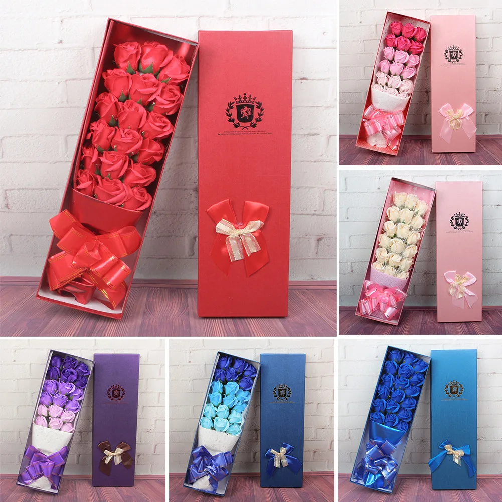 

Artificial Rose Bouquet Simulation Rose Modeling Soap Flower Handmade RoseFlower For Christmas Birthday Wedding Home Decorations