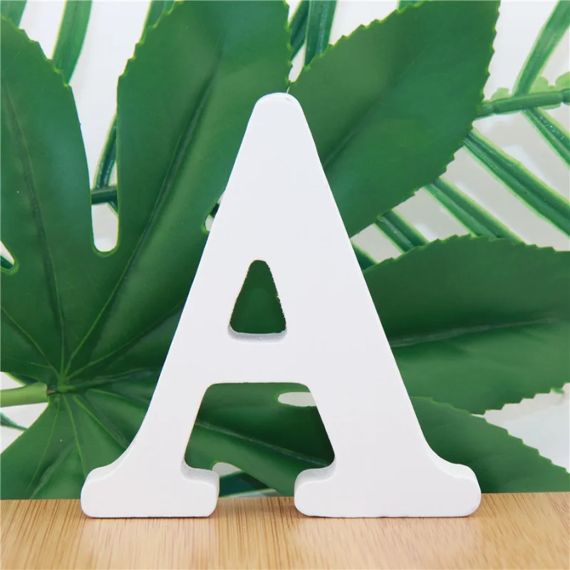 

10cm Party Wedding Home Decor Wooden Letters Alphabet Word Letter White Name Design Art Crafts Standing DIY 3.94 Inches