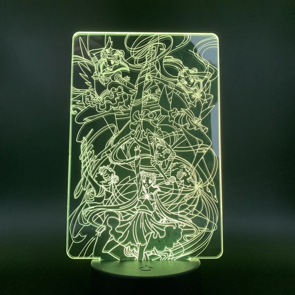 3d лампа Сейлор Мун светильник детской спальни сенсорный ночсветильник с USB