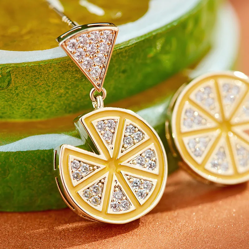 Корейская версия свежего лимона ломтик серьги дизайнерские чистый красный