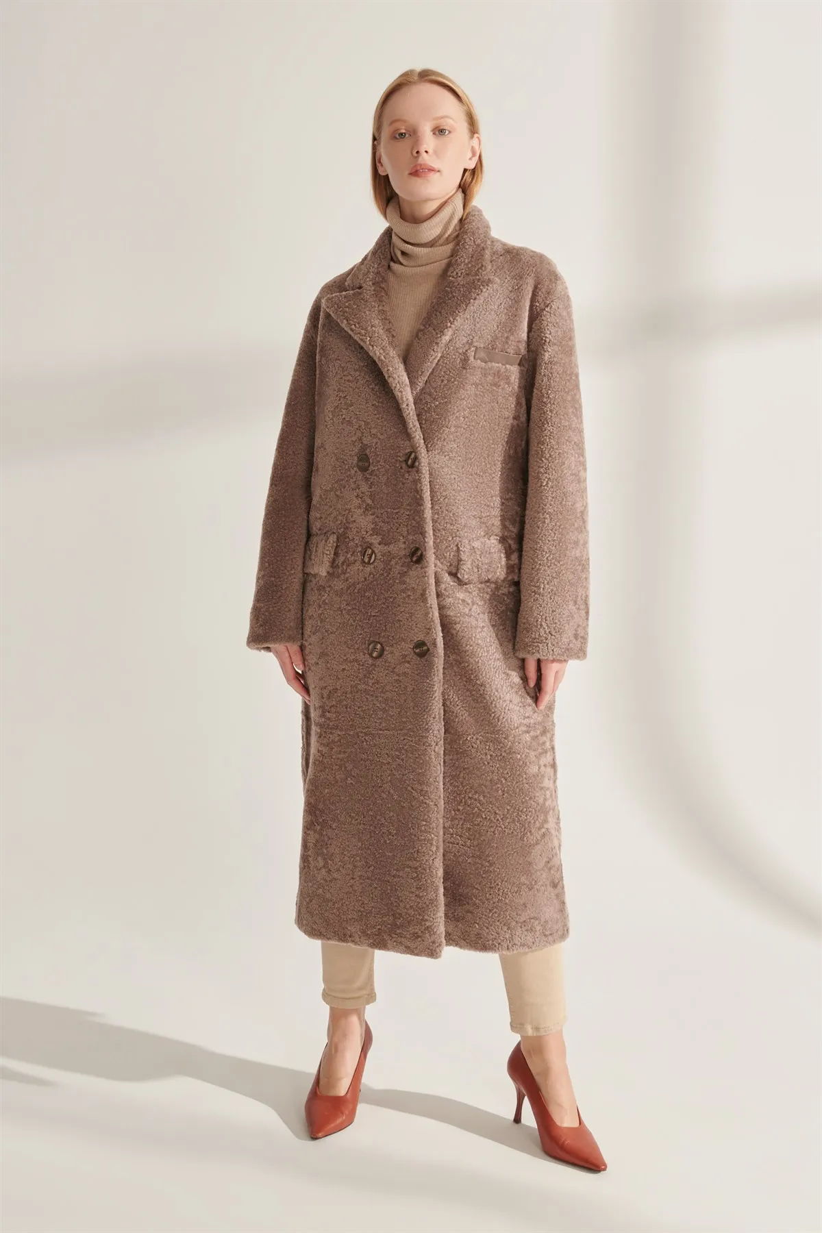 Genuine Fur Jackets Women Gray Color Kışlık Overcoats Warm Water Rüzgaz Proof Real Sheepskin Turkiyede Produced