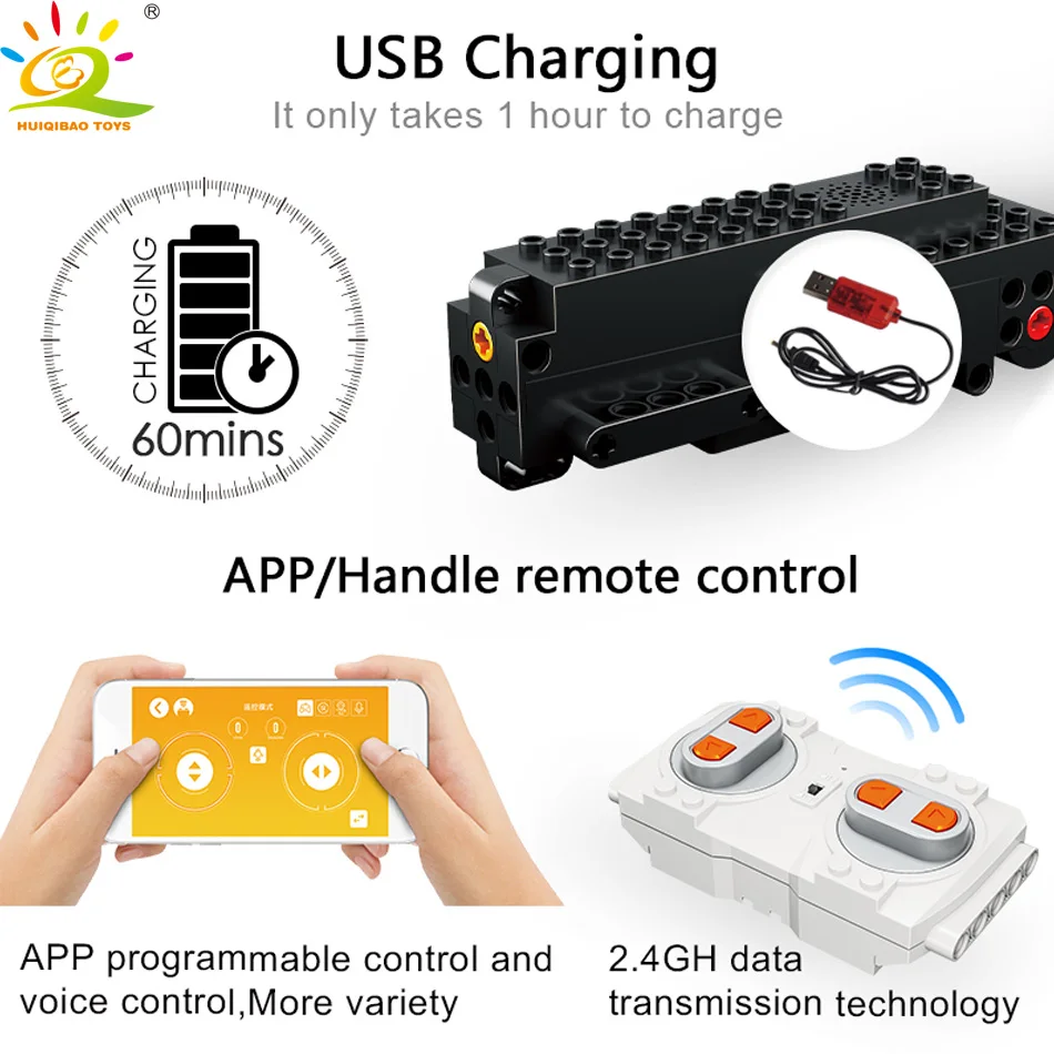 HUIQIBAO игрушки 626 шт RC приложение дистанционное управление гусеничный гоночный