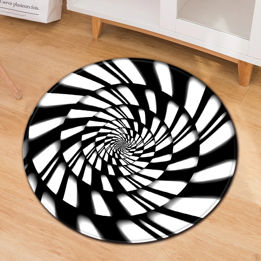 

Round Carpet Living Room Bedroom Computer Chair Hanging Basket Decoration Large Rugs 3D Geometry Home Bath Children's Floor Mat