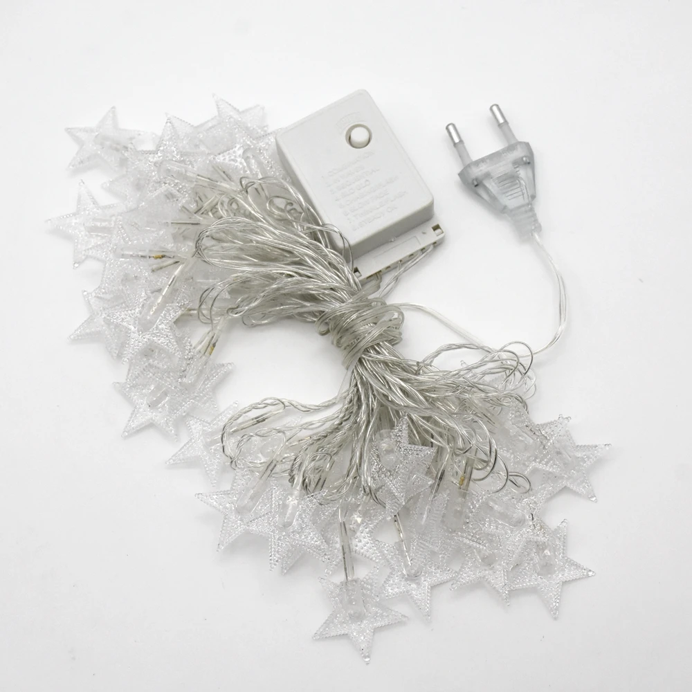 

AC 220V LED Star Light String Twinkle Garlands Plug in Christmas Lamp Holiday Party Wedding Decorative Fairy Lights 6M 40LEDs