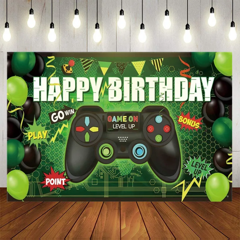 Hot Video Electronic Game Photography Backgrounds Vinyl Cloth Photo Shootings Backdrops for Baby Birthday Party Photo Studio