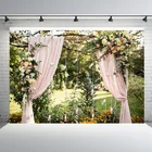На улице декорации для фотосъемки с изображением розового занавески с цветами свадебные украшения фон для фотосъемки на день рождения фон для студийной фотосъемки