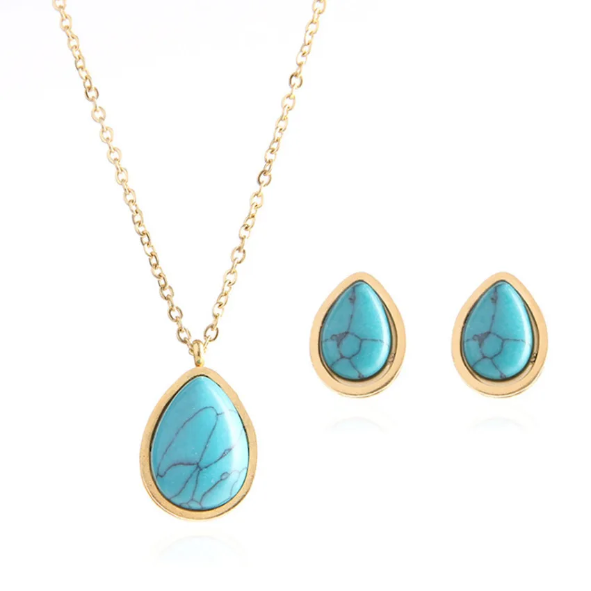 Серьги-гвоздики из нержавеющей стали уникальные золотистого цвета с подвеской в