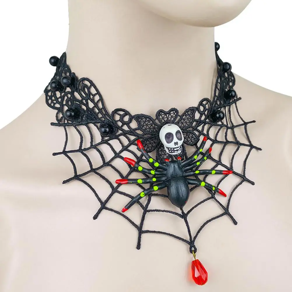 Человек паук ожерелье Паутинка Для женщин Чокеры в готическом стиле Цепочки и