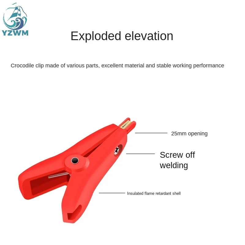 YZWM зажим типа крокодил покрытие из чистой меди положительный и отрицательный