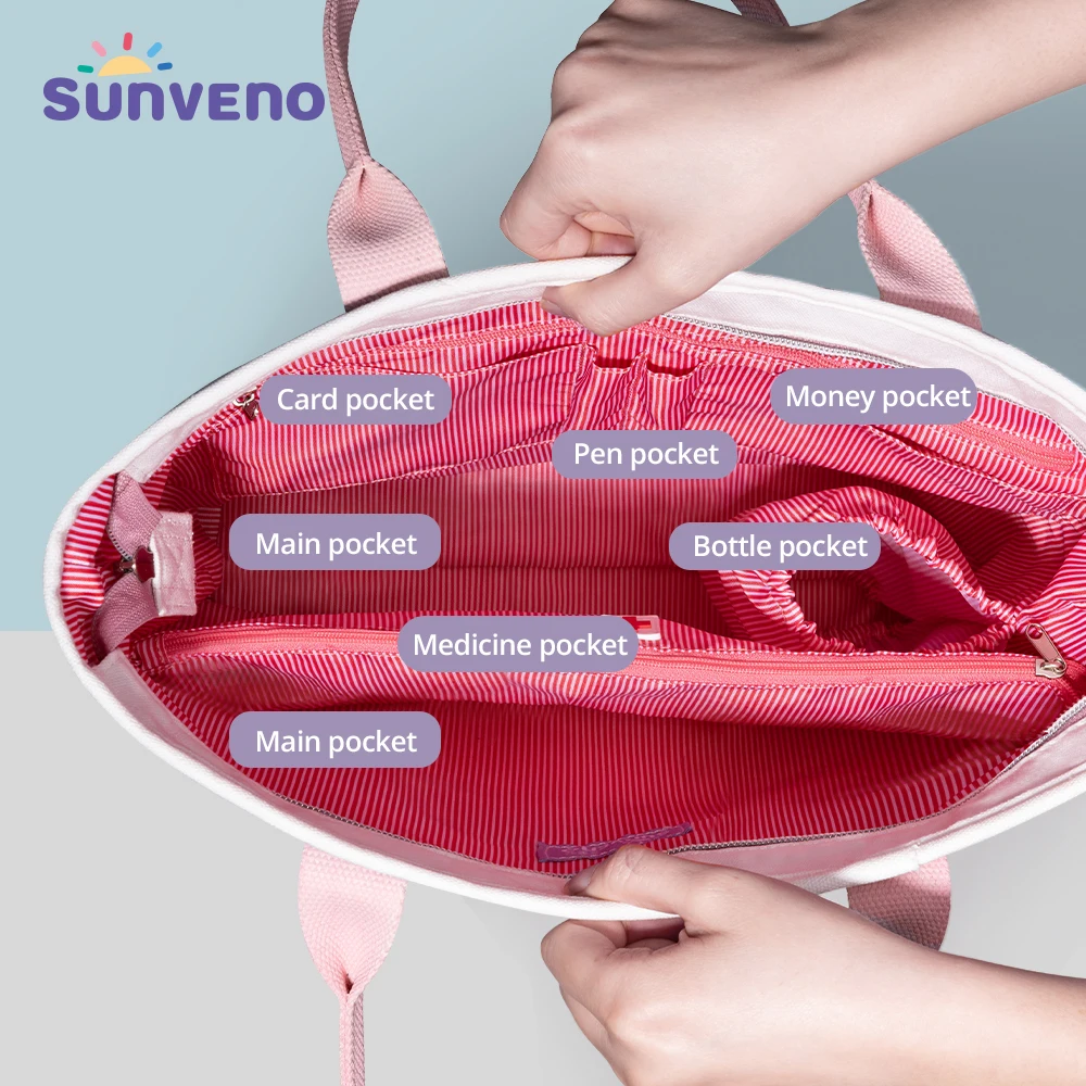Sunveno модная Больничная Сумка для беременных, сумка для пренатального осмотра, сумка для подгузников, сумка для подгузников