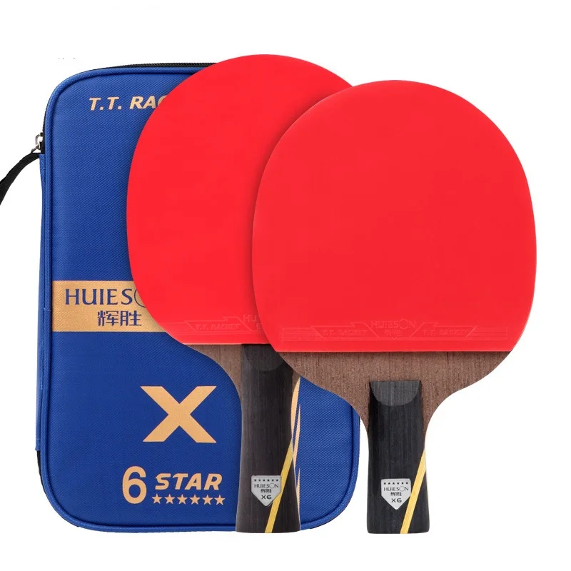 

6 Star 2Pcs High-quality New Upgraded Carbon Table Tennis Professional Racket Set Super Powerful Ping Pong Racket Bat For Adul