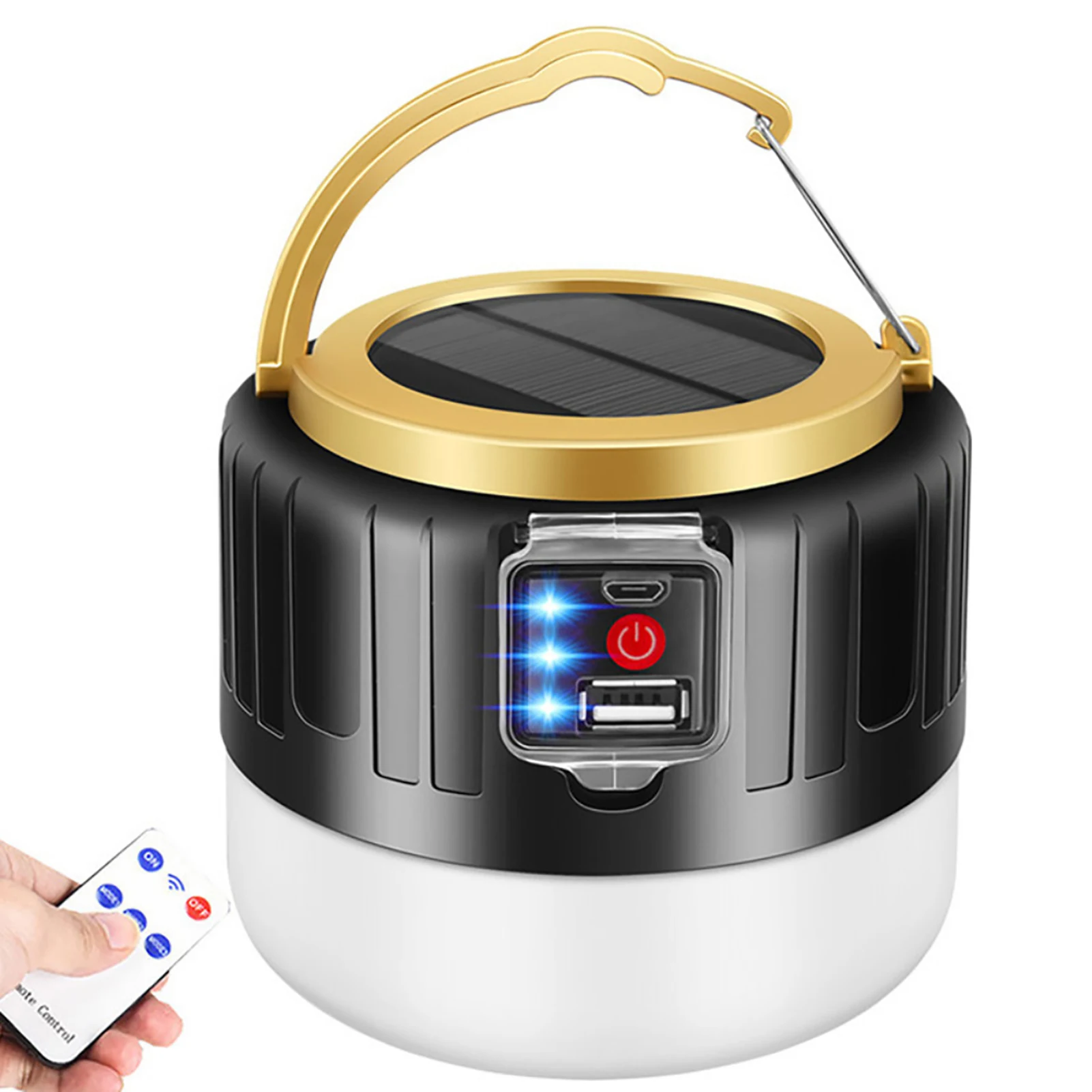 

Newest Camping Light Solar Outdoor USB Charging 3 Mode tent Lamp Portable Lantern Night Emergency bulb Flashlight for Camp