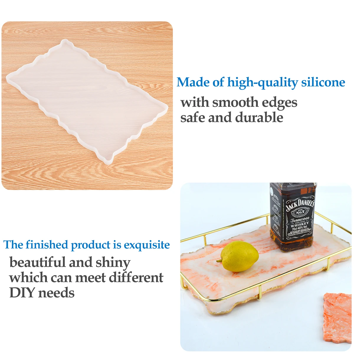 1 Набор силиконовых смол лоток формы геоде Агат платтер эпоксидной смолы литья