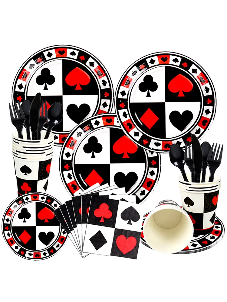 100 Casino Card Theme  Paper Straws
