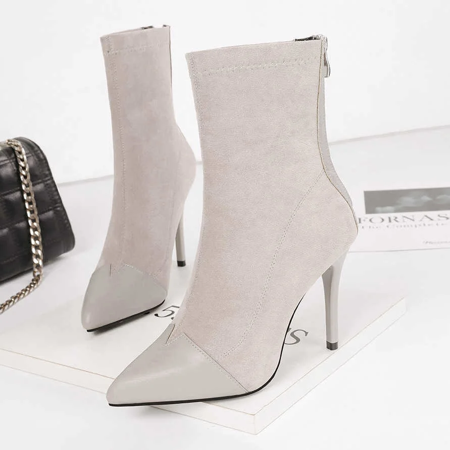 

model thin heel stitching medium sleeve single with zipper thin
