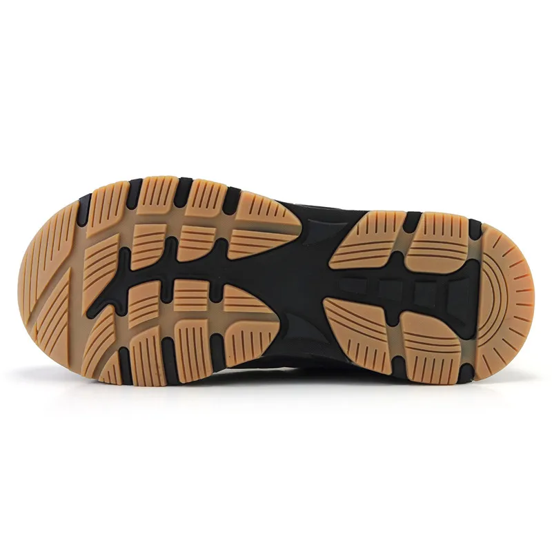 Мужские повседневные ботинки черные теплые для снега водонепроницаемая обувь