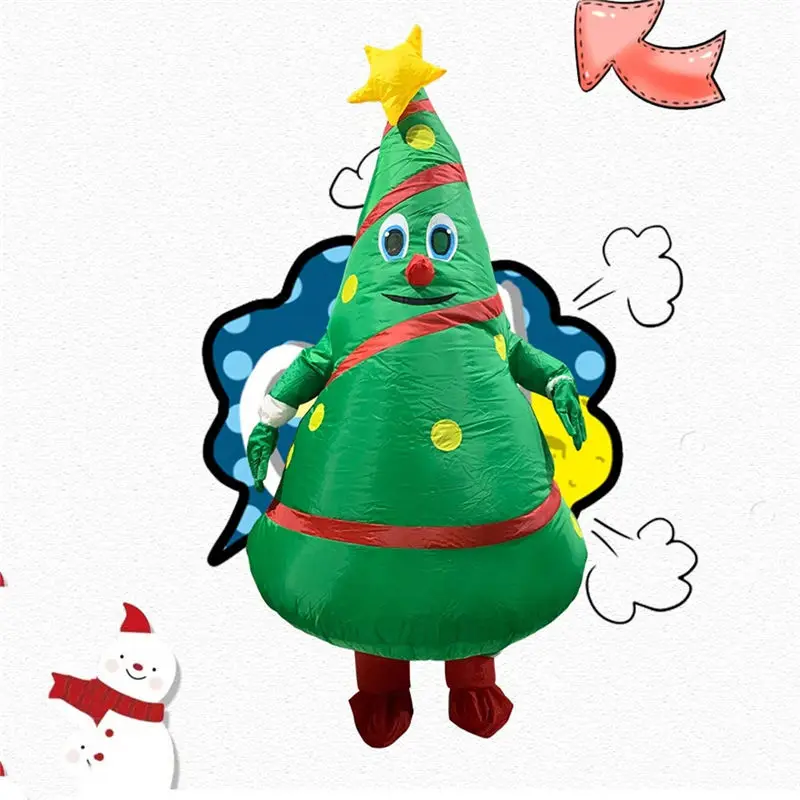 

New style Christmas Cartoon Doll Costume Inflatable Santa Claus Dress Up Props Funny Mascot Inflatable Christmas Tree Clothes U3