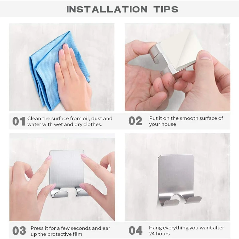 2 упак. Держатель для бритвы крючок вешалка стойки самоклеящаяся нержавеющая