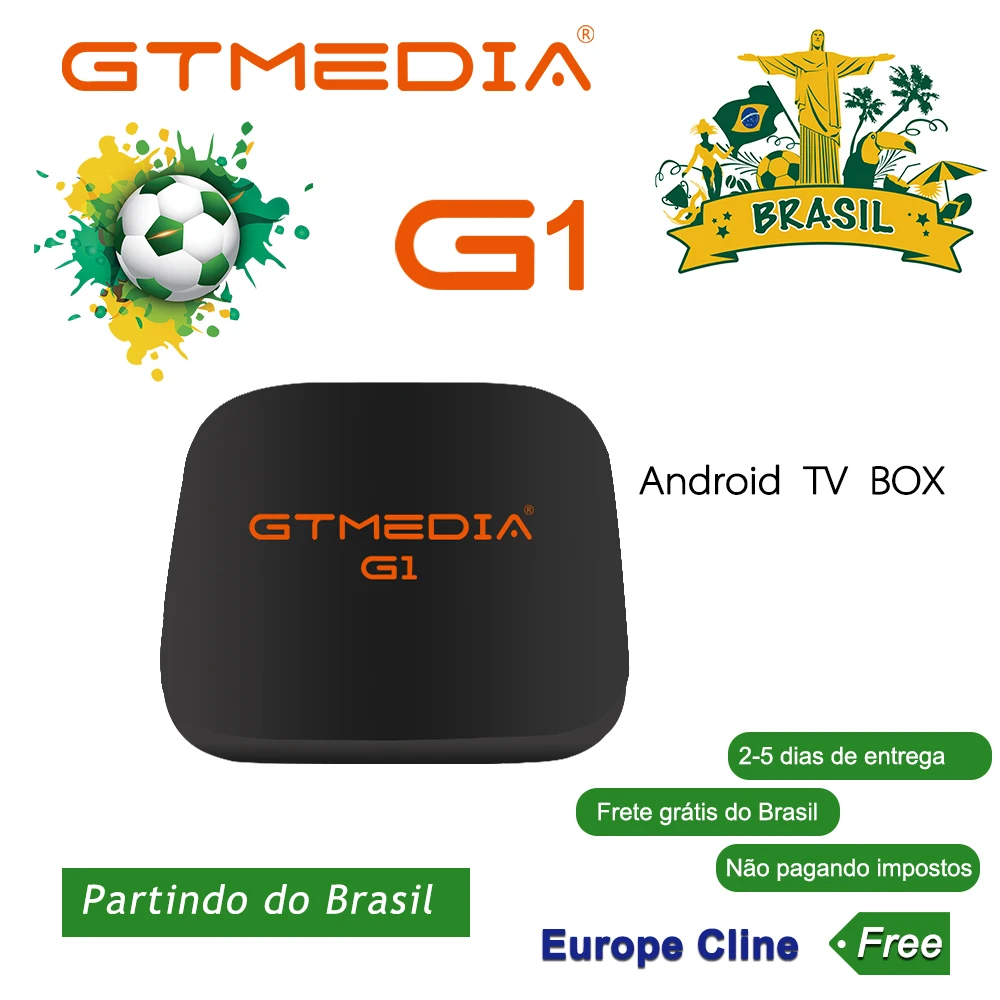 GTMEDIA G1 Android 7.1.2 Smart tv BOX 1G DDR3 8G EMMC rom телеприставка 4K 3D H.265 Wifi Сеть IP tv M3U ACM receptor f rom Бразилия