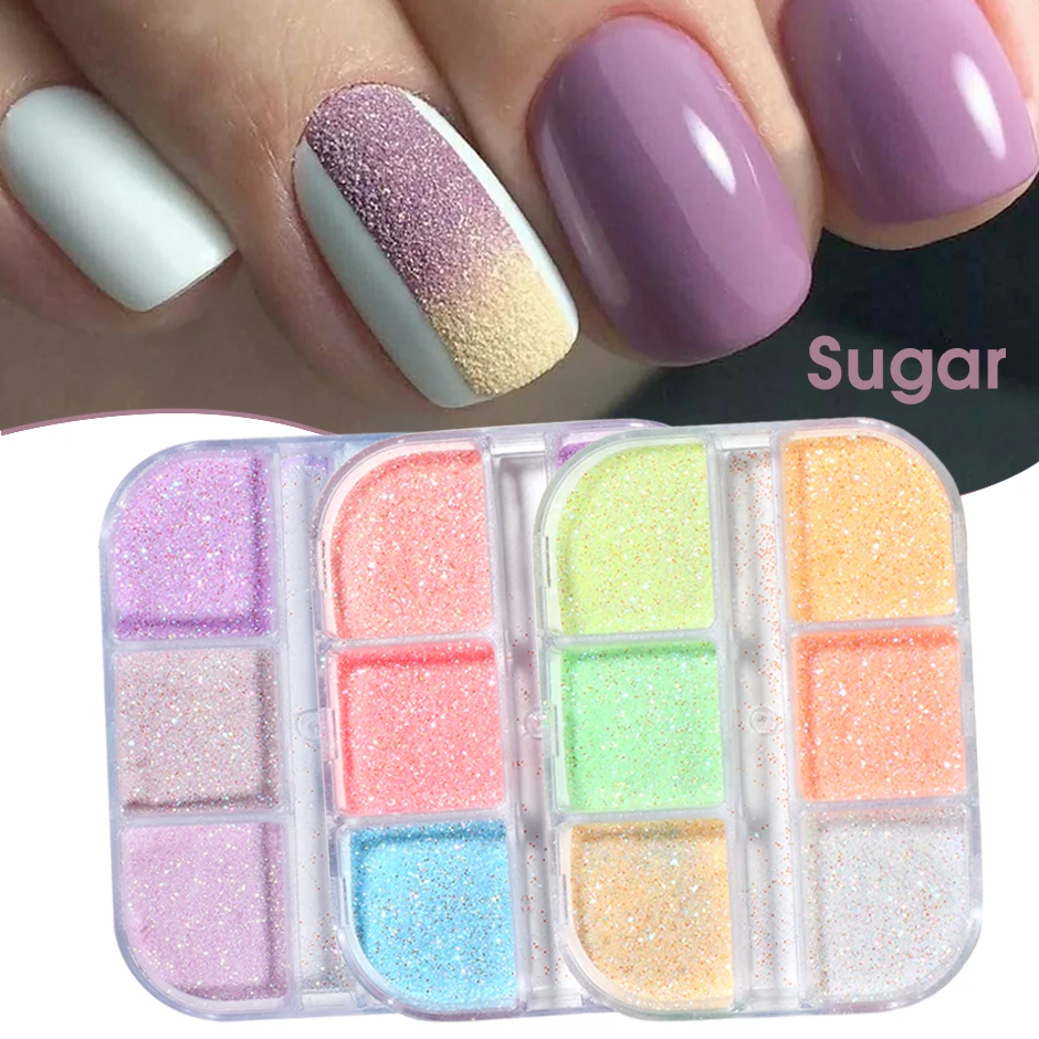 

Блестящая пудра для ногтей, 6 сеток, светится в темноте светящийся неоновый светоотражающий пигмент для дизайна ногтей, декоративная втирка...