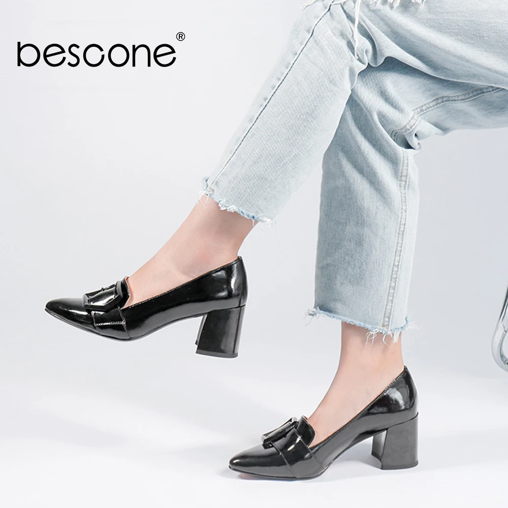 BESCONE/Туфли женские. Офисные туфли лодочки для женщин из лакированной кожи