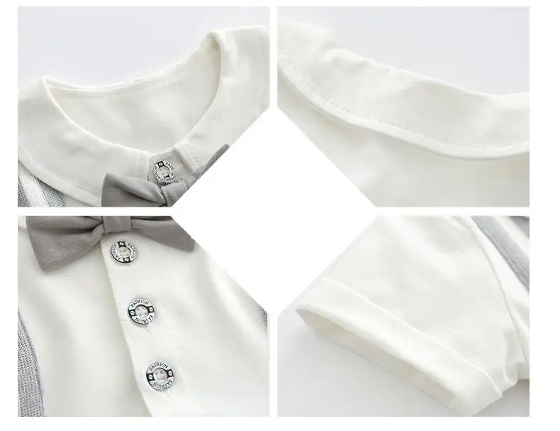 

Baby Boy Clothes Gentleman Summer Newborn Baby boys Rompers short sleeve Handsome boys clothing girls Costumes Pajamas 2020 new