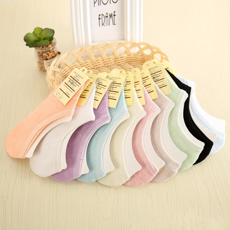 Женские летние неглубокие носки тапочки силиконовые Нескользящие хлопковые