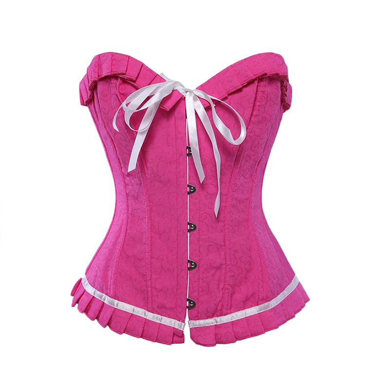 Wechery стимпанк корсет пикантные розовые туфли в готическом стиле Костюмы бант пуш