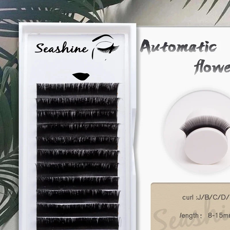 

Seashine 0.03mm-0.07mm C D Fast Blooming Eyelash Extension Easy Fan Lashes Premade Soft Volume Fans Faux Mink Lashes Extension