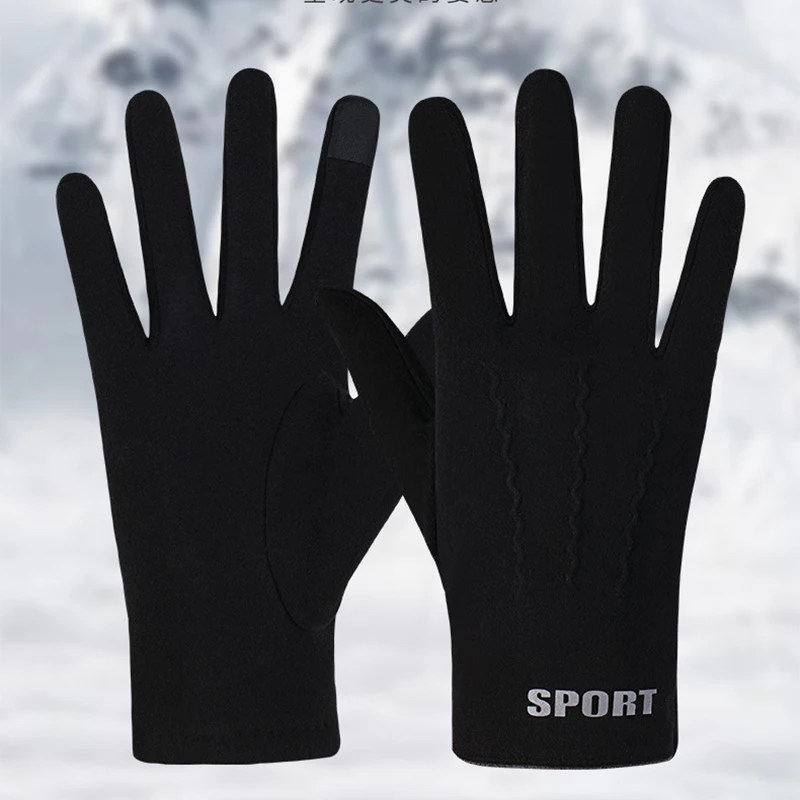 

Новинка 2021, мужские зимние Бархатные мужские варежки для сенсорного экрана, бархатные теплые спортивные перчатки для активного отдыха, ска...