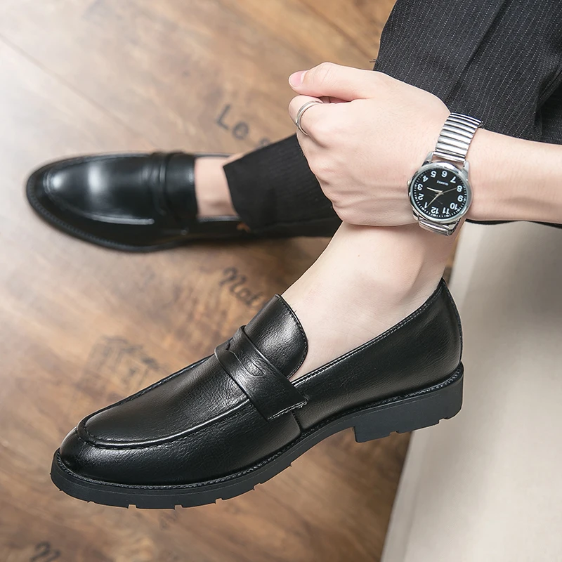 

High-Quality Oxford Men's Formal Shoes British Casual Formal Business Lace-up Full-grain Leather Minimalist Men's Shoes