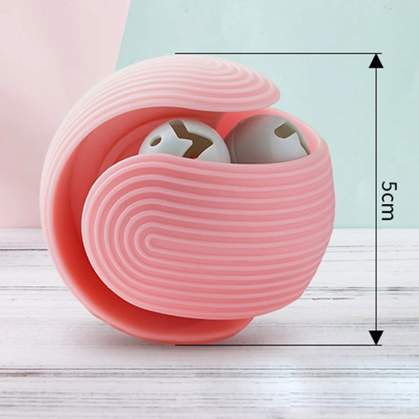

2pcs Pet Cat Build-in Catnip Ball Toy Cat Teething Molar Ball LDPE Material Preying Chewing Bell Bite Resistant