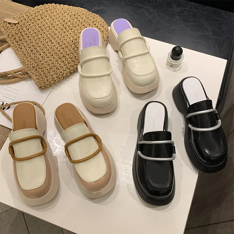 

Casual Platform Slippers Fashion Ladies Mules Loafers Wedges Sandals for Women Sandals Fashion High Quality Sandals.6z