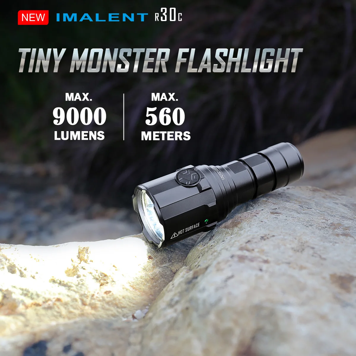 IMALENT R30C EDC Powerful Flashlight 9000 Lumens Cree SST70 LEDs Rechargeable Waterproof Ultra Bright Torch for Outdoor Camping