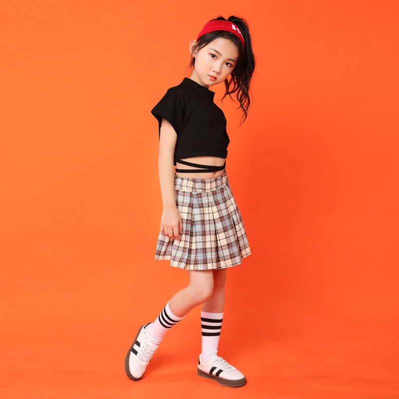 Детская одежда в стиле хип-хоп юбка для девочек танцевальные костюмы чарлидинга