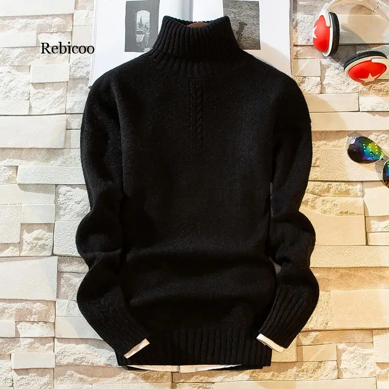 Cashmere Pullover Men New Fashion Turtleneck Thick Warm Sweater Autumn Winter Mens Sweaters Casual Men's Knitted | Мужская одежда