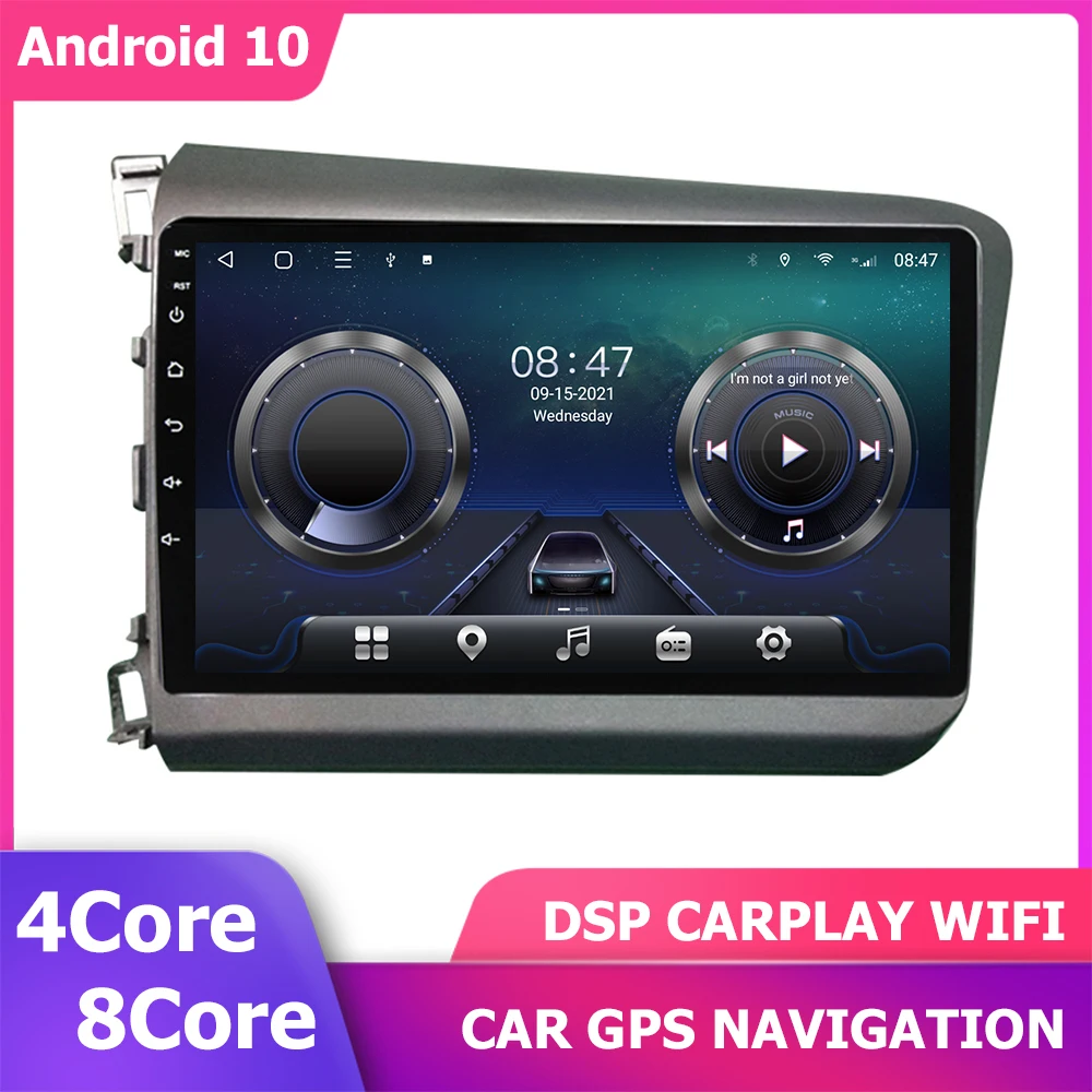 

10'' Android 11 Car Radio GPS Player for Honda Civic 2012-2015 Multimedia Autoradio Navigation 2 din DSP Carplay Head Unit 4G