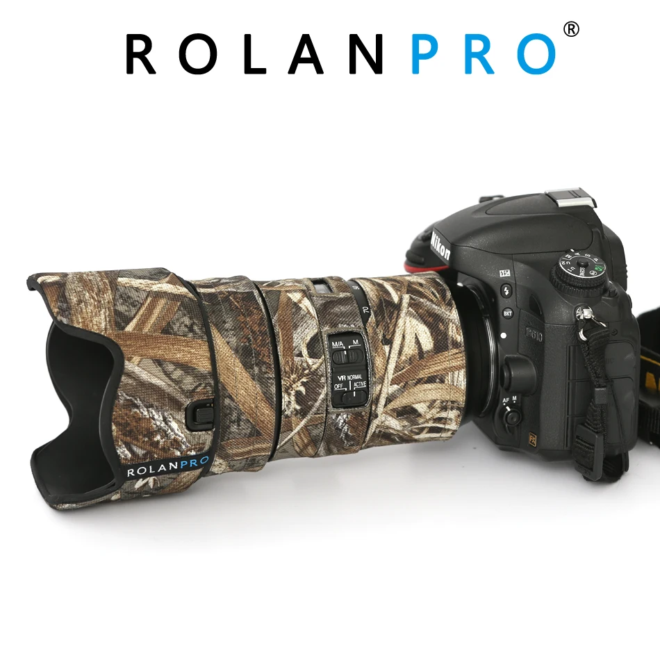 Линзы rolanpro камуфляж пальто дождевик для Nikon AFS 24 70 мм F/2.8E ED VR объектив защитный