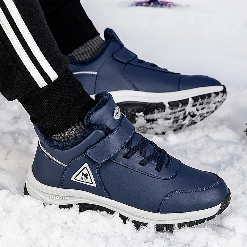 

New Outdoor Hiking Shoes Men Winter Fur Inside Outdoor Trekking Boots with Cotton Climbing Men's Sneakers Trekking Sneakers