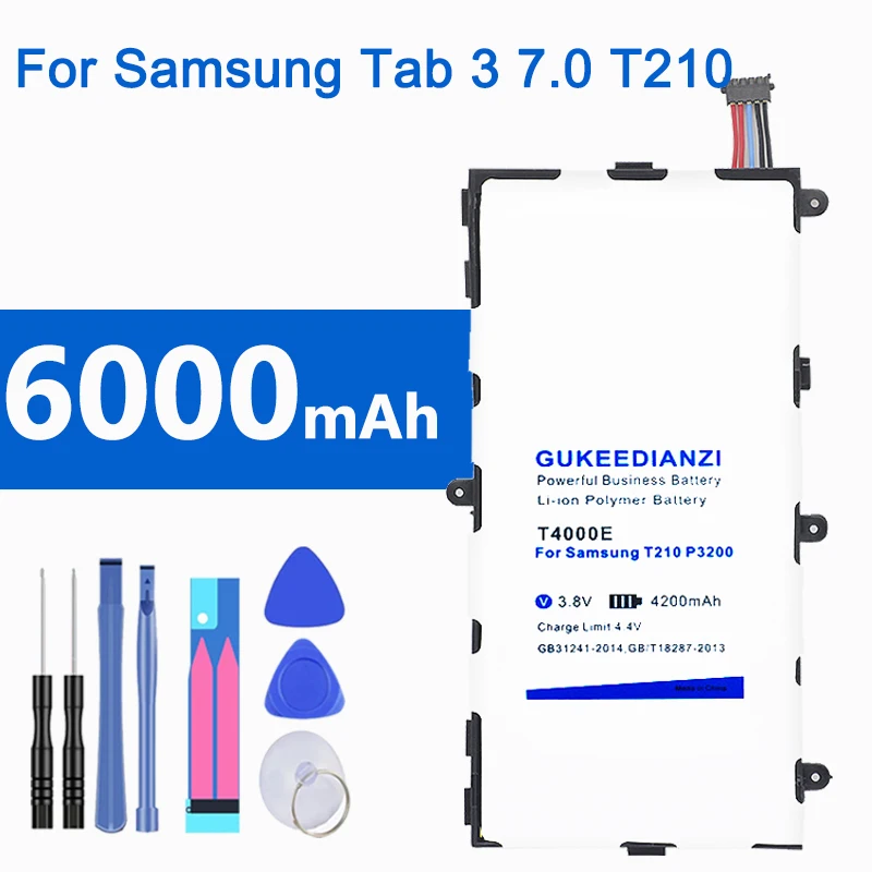 6000mA T4000E аккумулятор планшетных ПК для samsung Galaxy Tab 3 7,0 SM T210 T211 T215 GT P3210 P3200 Перезаряжаемые литиевые батареи