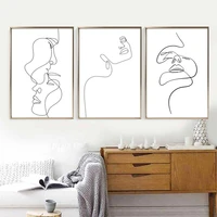 abstract lady line wall art canvas painting nordic wall art figure body posters and prints modern minimalist living room decor