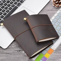 genuine leather travel notebook diy journal 8 colors loose leaf notebook retro diary portable school office books exquisite gift